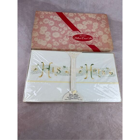 Vintage 1950s 1960s NOS Pillowcase Set - Picture 2 of 7